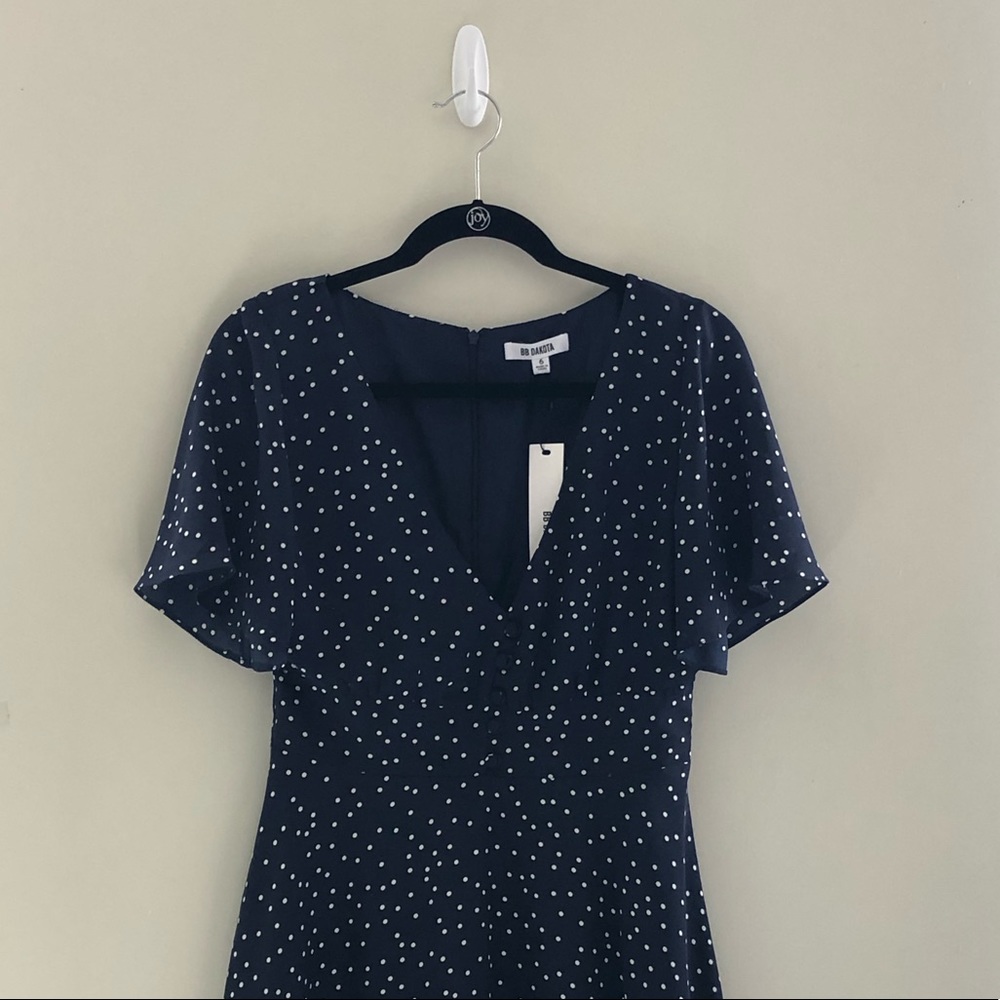 Navy Polka Dot Dress - Picture 2 of 3